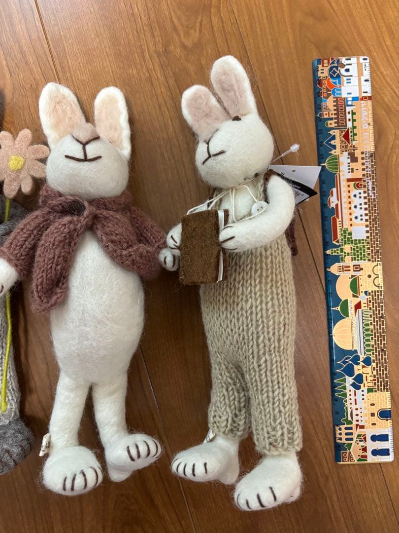 ウサギ　うさぎ　兎　ぬいぐるみ　羊毛フェルト　5体