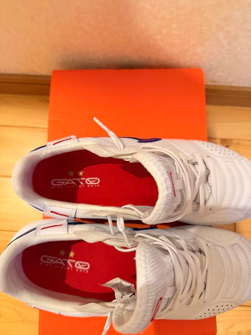 NIKEストリートガト ホワイト×ブルー フットサルシューズ 26.5cm