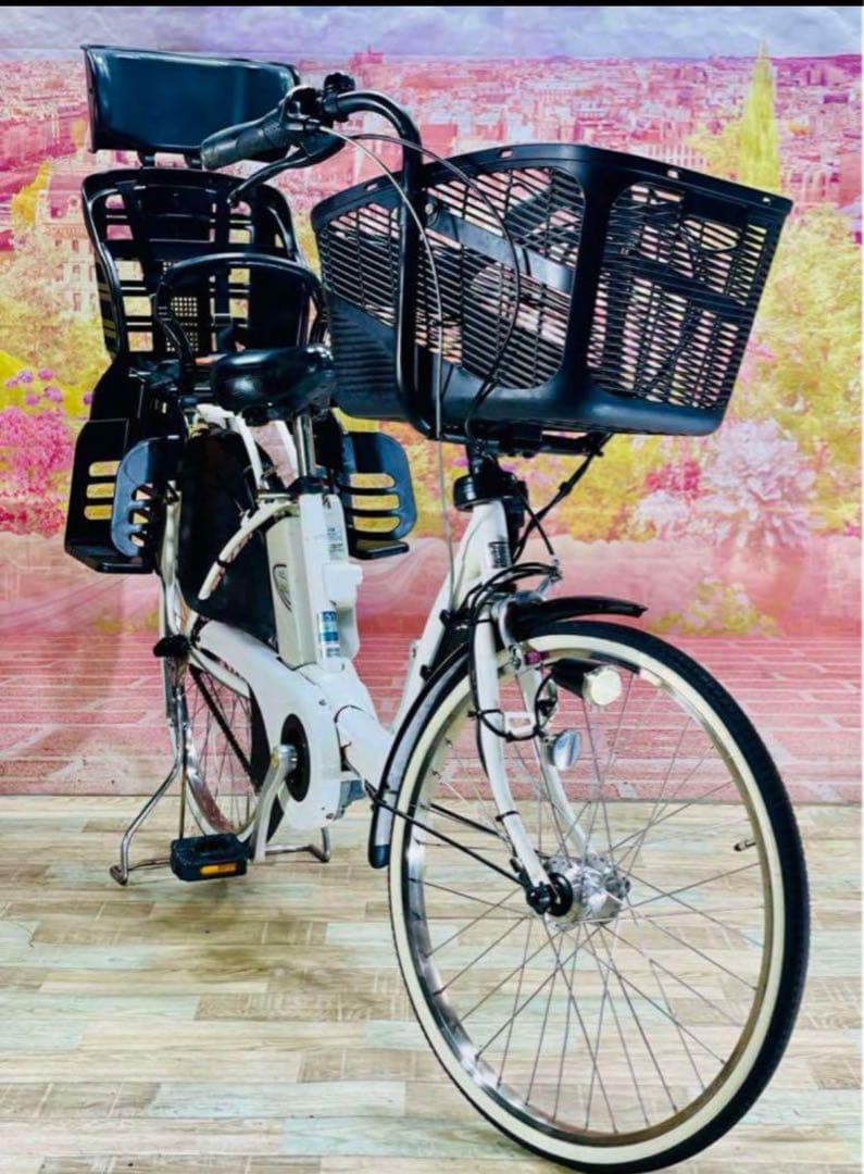 K1990 電動自転車パナソニック子供乗せ 26インチ 8.9Ah ホワイト