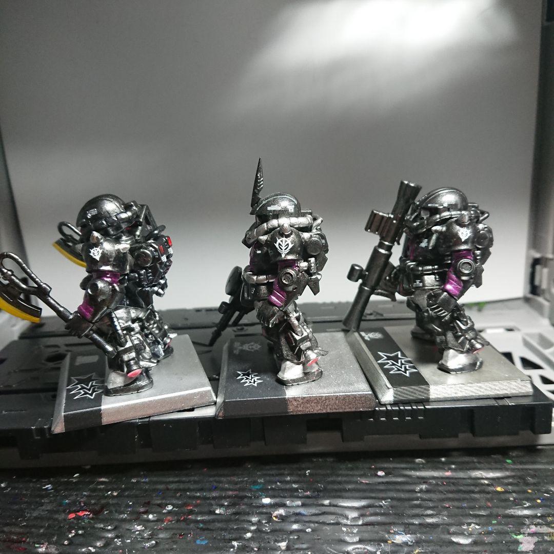 ガンダムコンバージ 黒い三連星 専用高機動型ザク 3機体セット リペイント