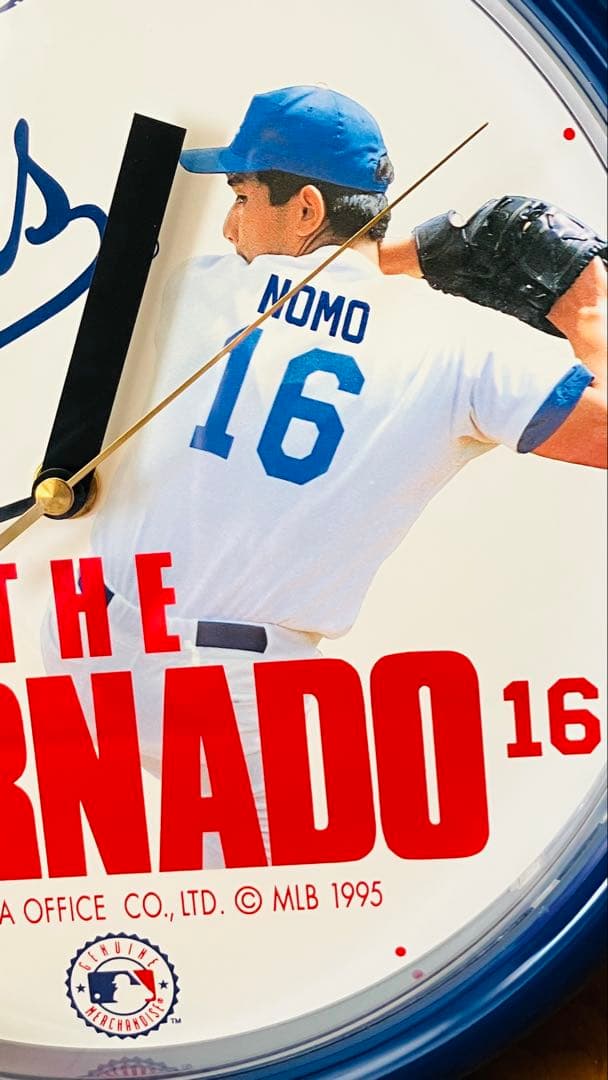 【新品箱付レア】ドジャース 野茂英雄1995年製　掛時計Dodgers NOMO