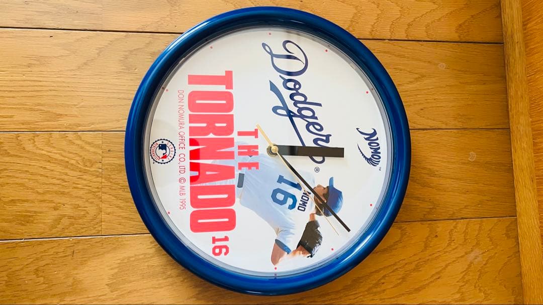 【新品箱付レア】ドジャース 野茂英雄1995年製　掛時計Dodgers NOMO