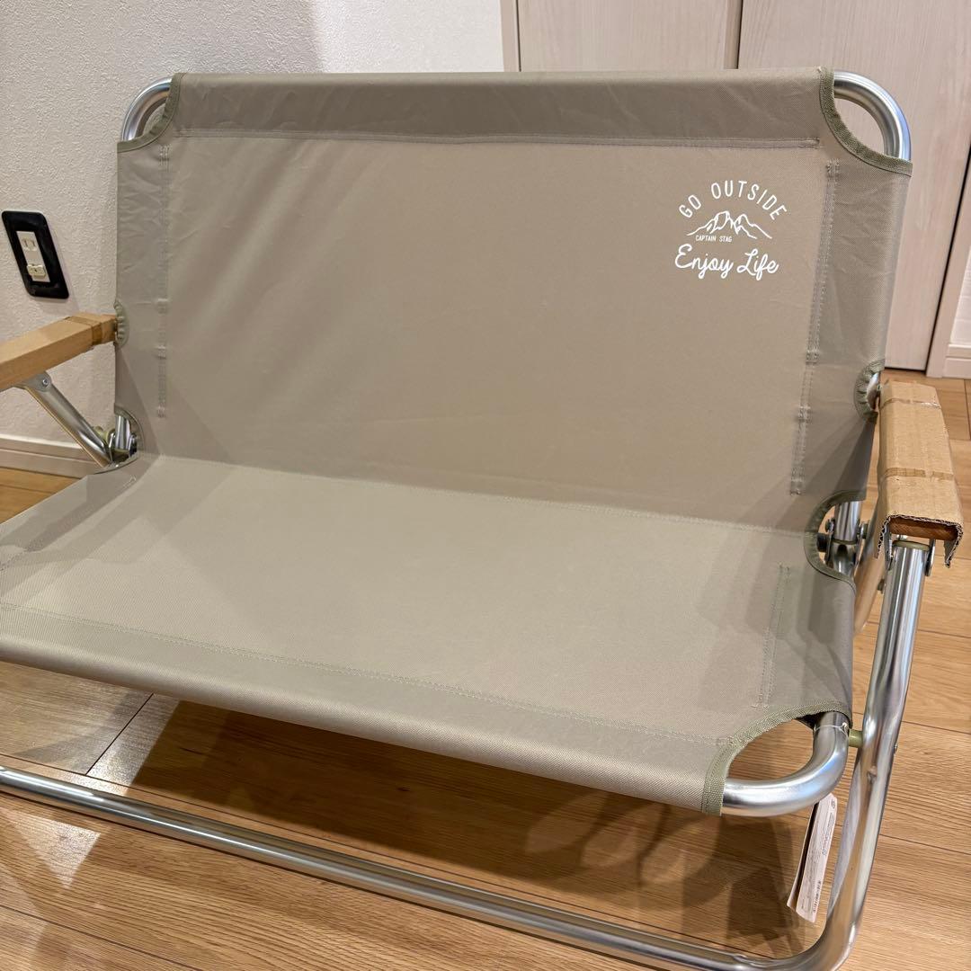 新品　キャプテンスタッグ　モンテ アルミ背付ローベンチ 960 折り畳み