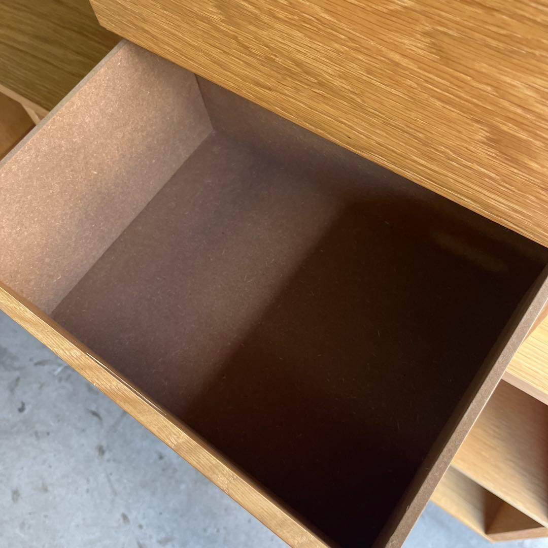 美品★無印 スタッキングシェルフセット・５段×２列・オーク材 チェスト付
