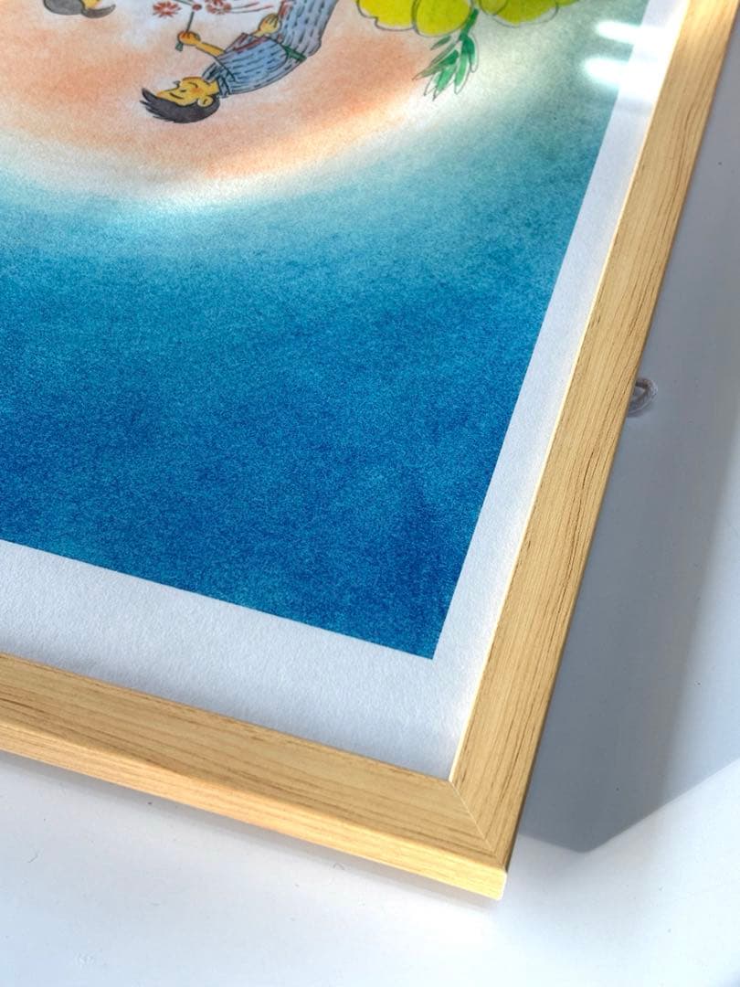 美品　みつはしちかこ　チッチとサリー　小さな恋のものがたり　額絵　夏　線香花火