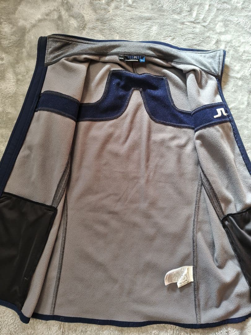 【良品】J.LINDEBERG ゴルフ フリースベスト M バックブリッジロゴ