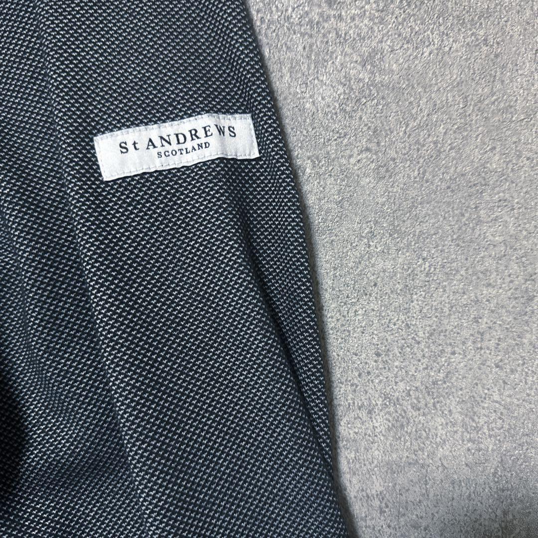 St ANDREWS セントアンドリュース ロゴ ポロシャツ 長袖 ゴルフウェア