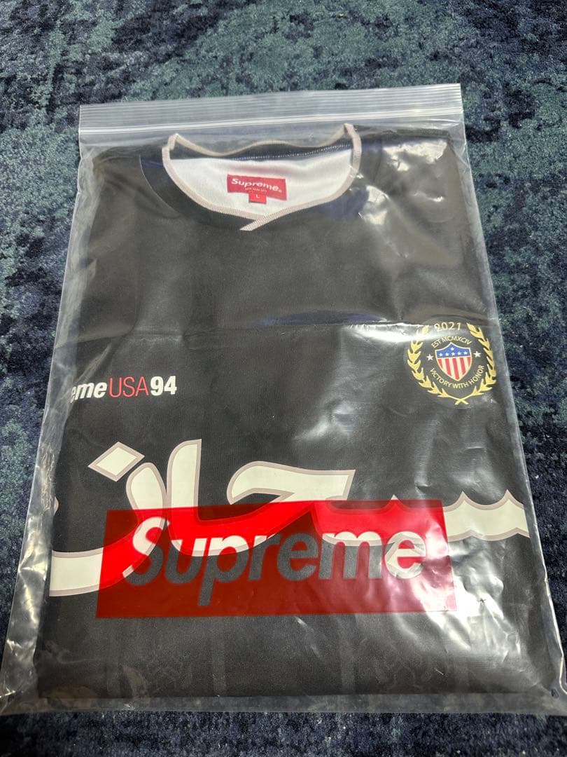 Supreme Arabic Soccer Jersey ”Black“L