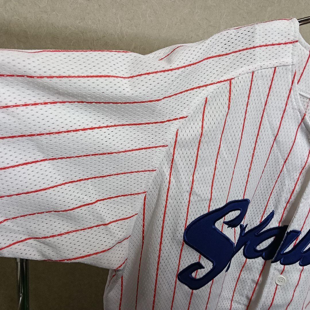 【美品！希少品】シャープ産業製 ヤクルトスワローズ メッシュ地ユニフォーム／F
