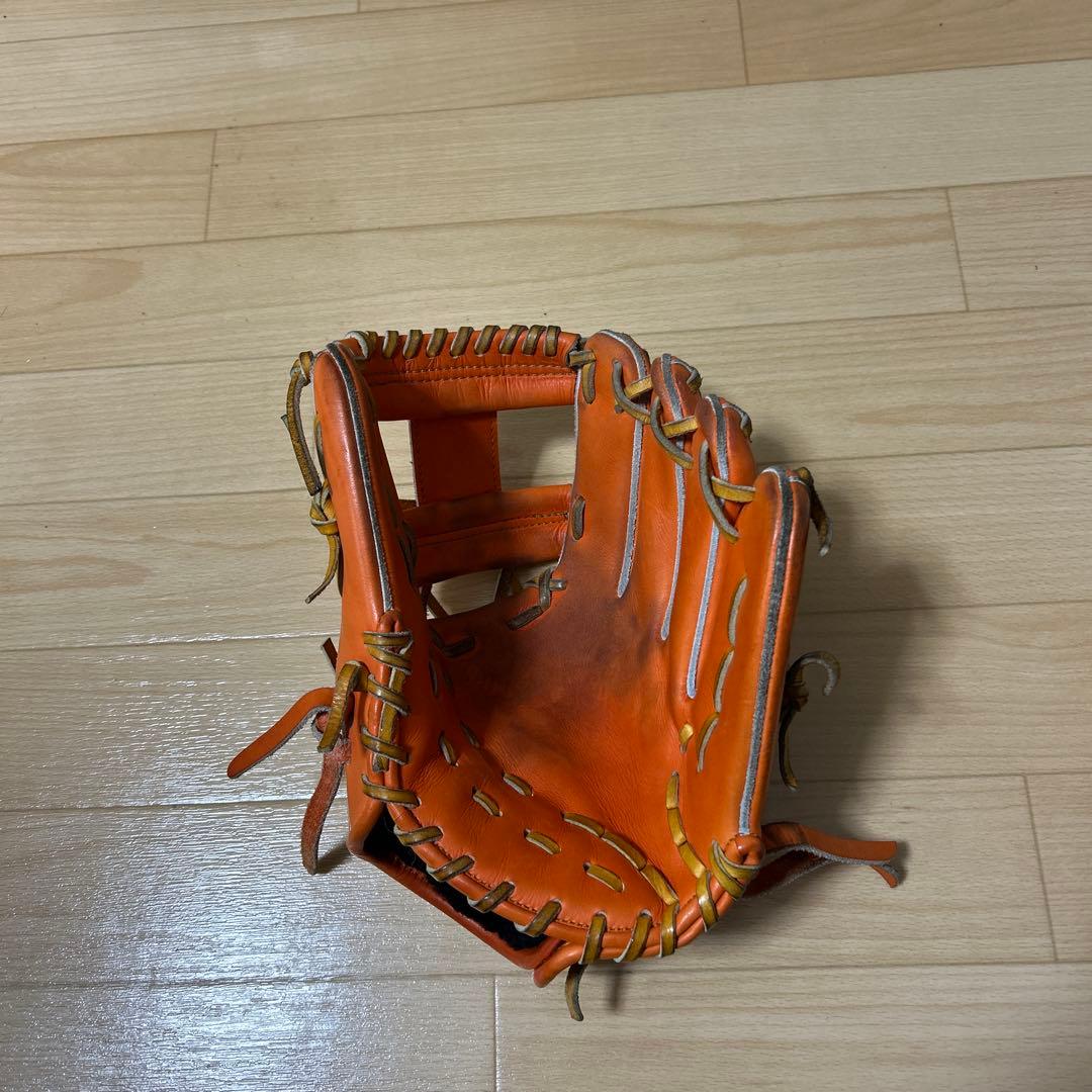 オレンジ レザー 硬式グローブ
