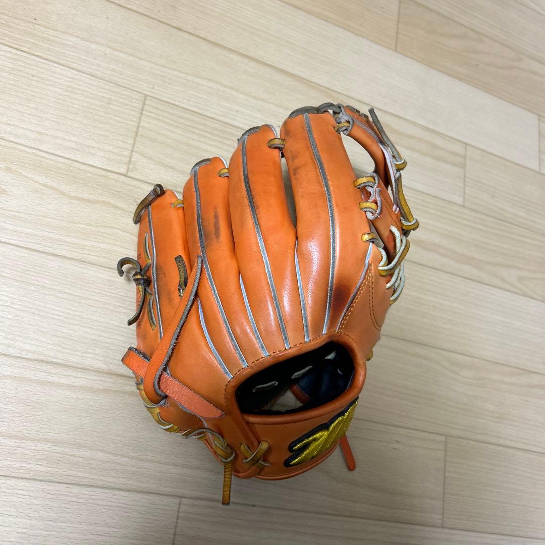 オレンジ レザー 硬式グローブ