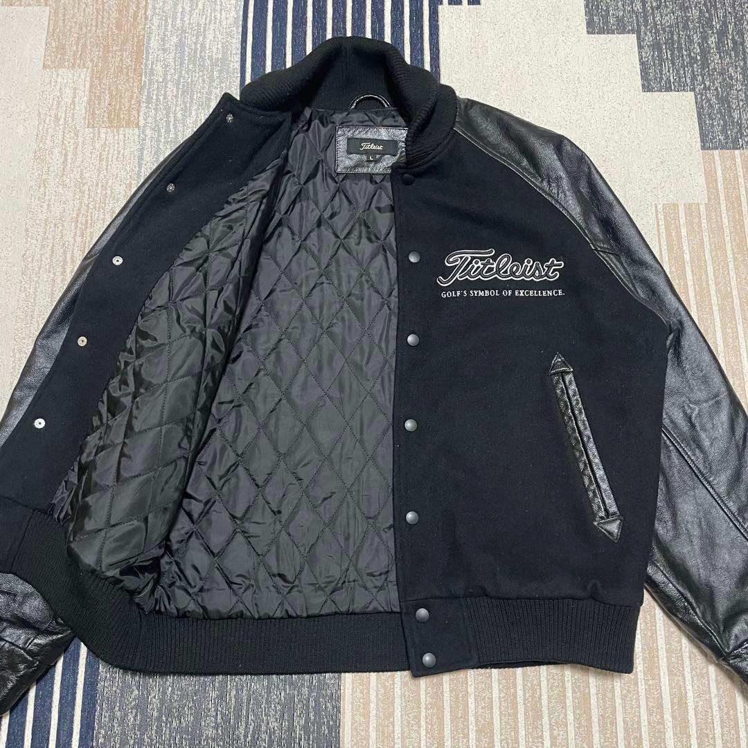 極美品　 Titleist ブルゾンジャケット　L 牛革　アームレザー