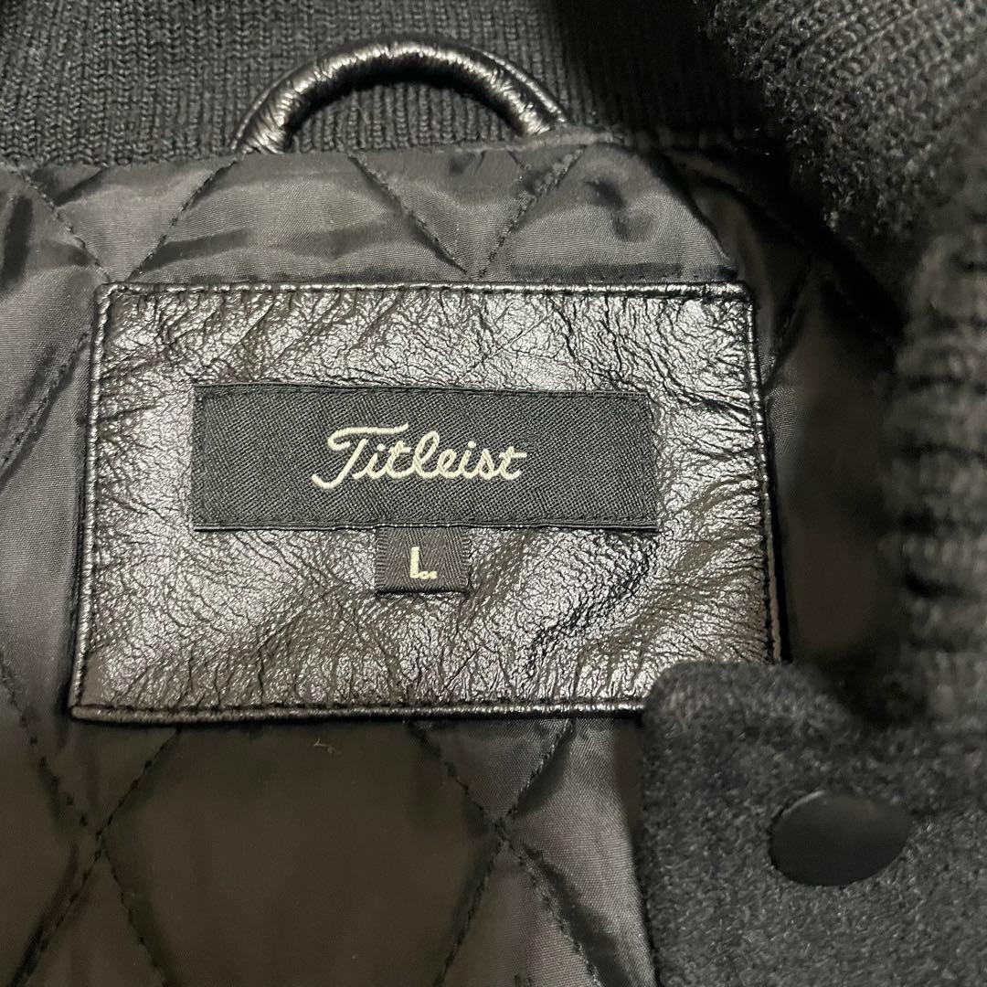極美品　 Titleist ブルゾンジャケット　L 牛革　アームレザー