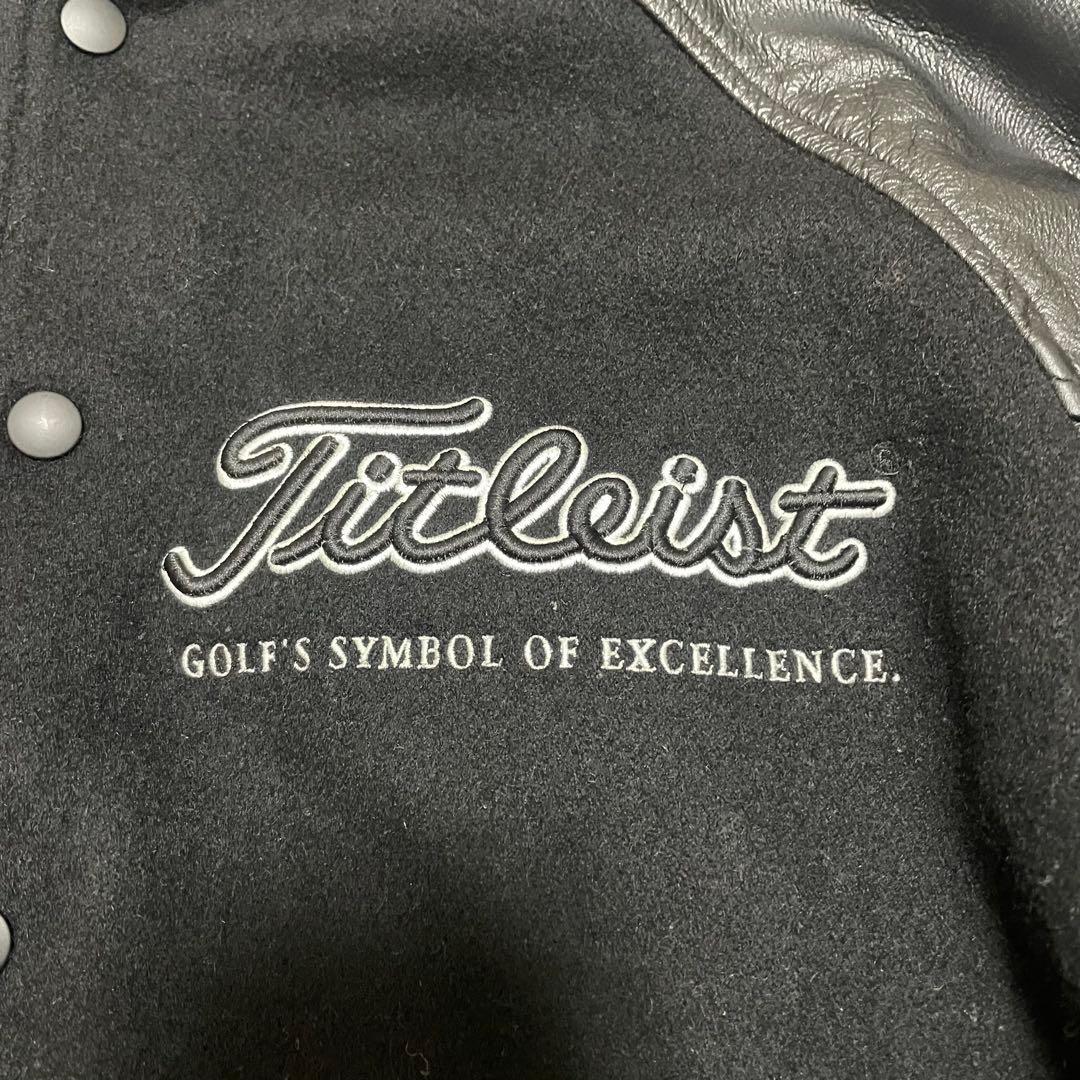 極美品　 Titleist ブルゾンジャケット　L 牛革　アームレザー