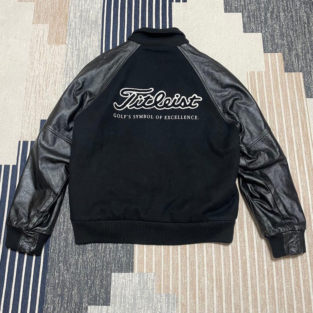 極美品　 Titleist ブルゾンジャケット　L 牛革　アームレザー