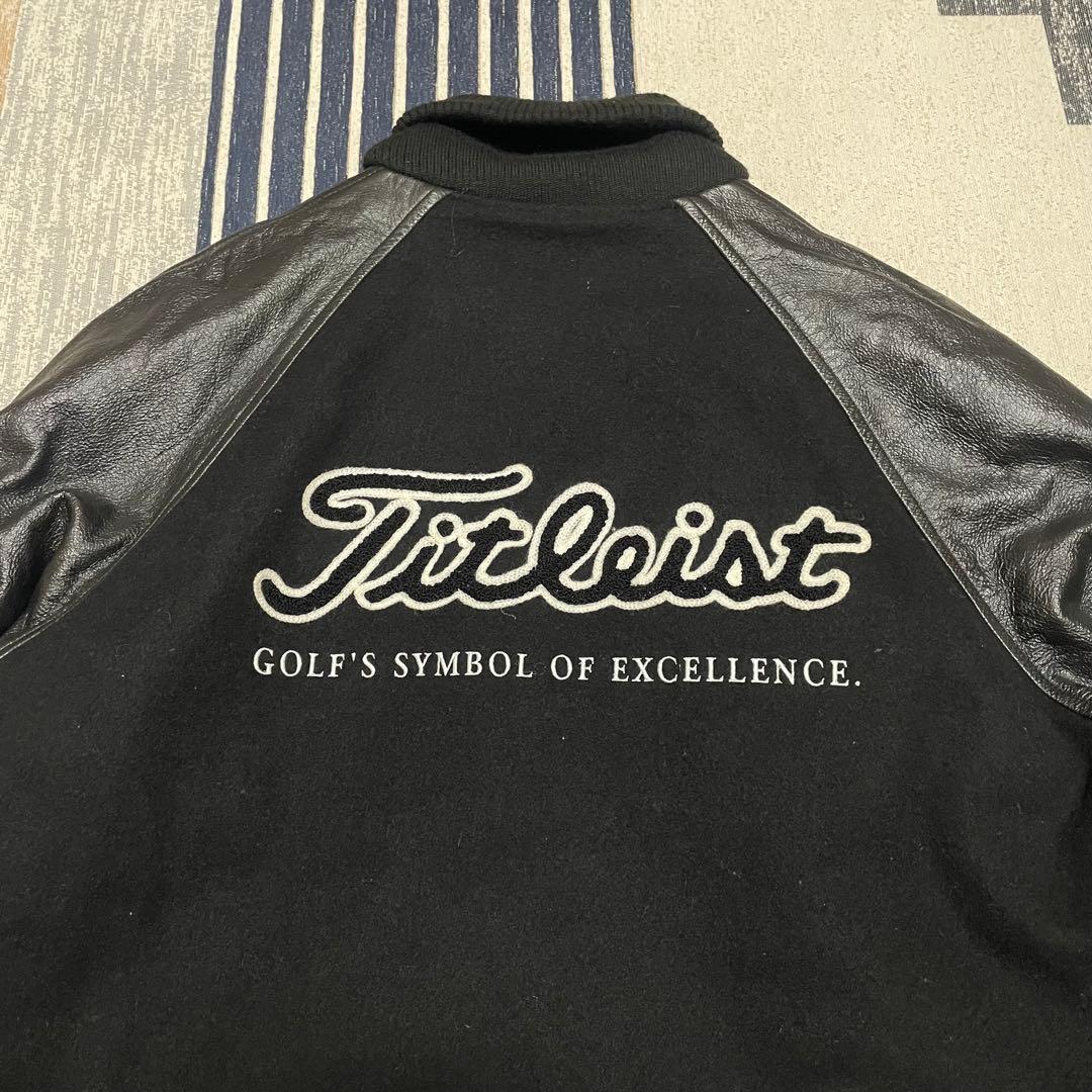 極美品　 Titleist ブルゾンジャケット　L 牛革　アームレザー