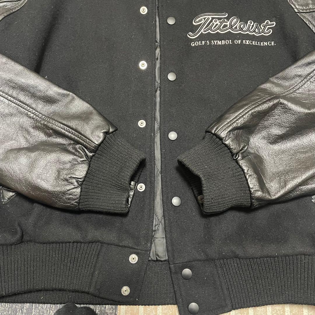 極美品　 Titleist ブルゾンジャケット　L 牛革　アームレザー