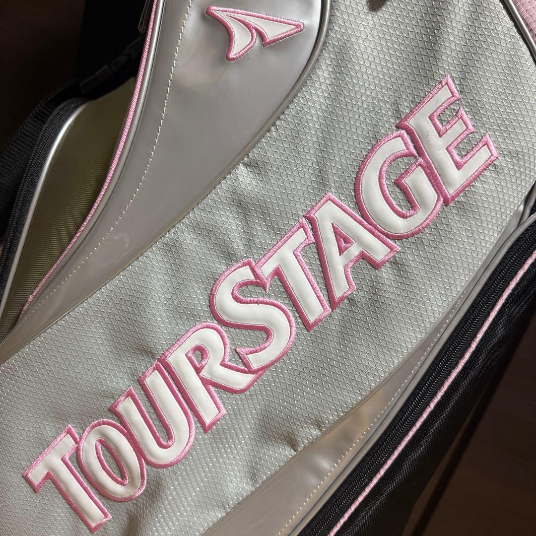 TOURSTAGE キャディバッグ ゴルフバッグ ブラック/グレー/ピンク
