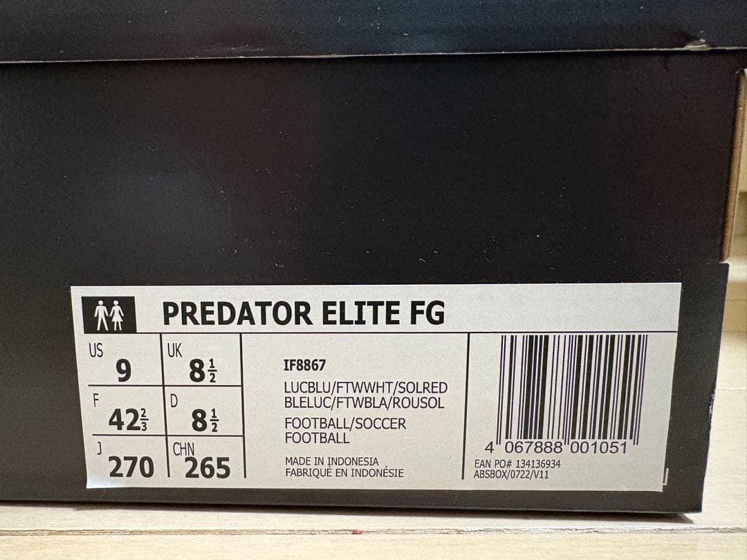 adidas Predator エリート 青/赤 27.0cm