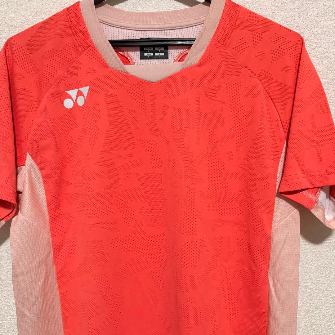 ヨネックス　バドミントン　ユニフォーム　福岡　コーラルレッド　Lサイズ