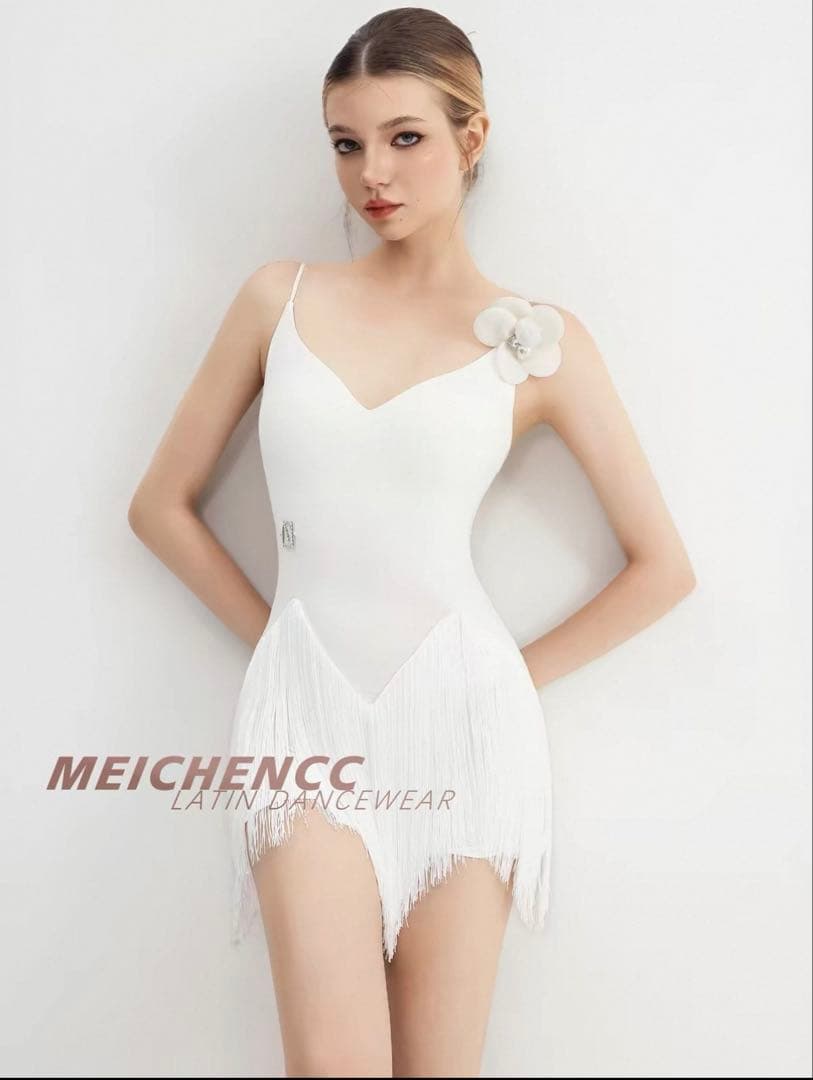 MEICHENCC ブラック ラテンダンスドレス練習着ラテンダンス