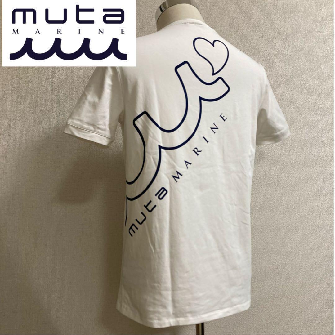 ムータマリン デカロゴ ストレッチ Tシャツ TEE ホワイト Sサイズ