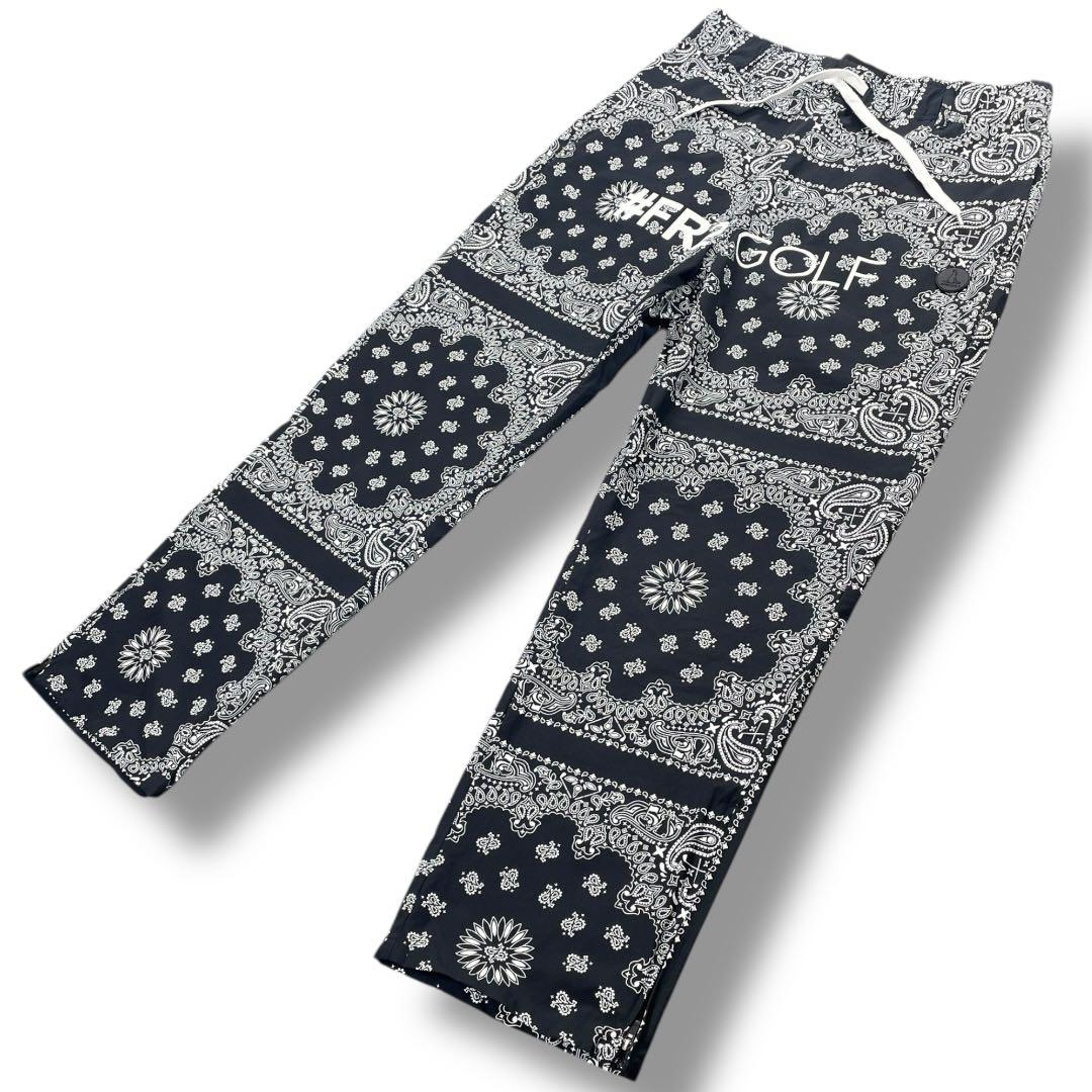 【美品】#FR2 GOLF ペイズリー柄ストレッチナイロンパンツ ＸＬサイズ