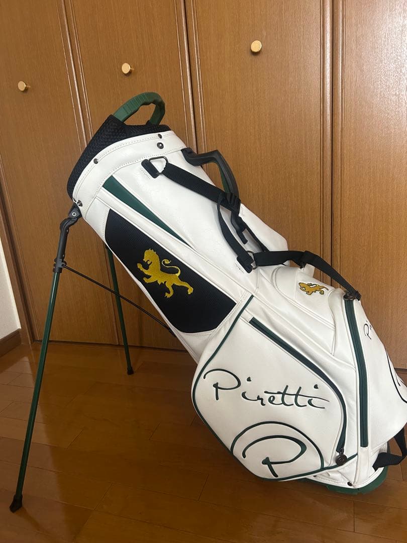 piretti スタンド付きゴルフバッグ ホワイト/グリーン