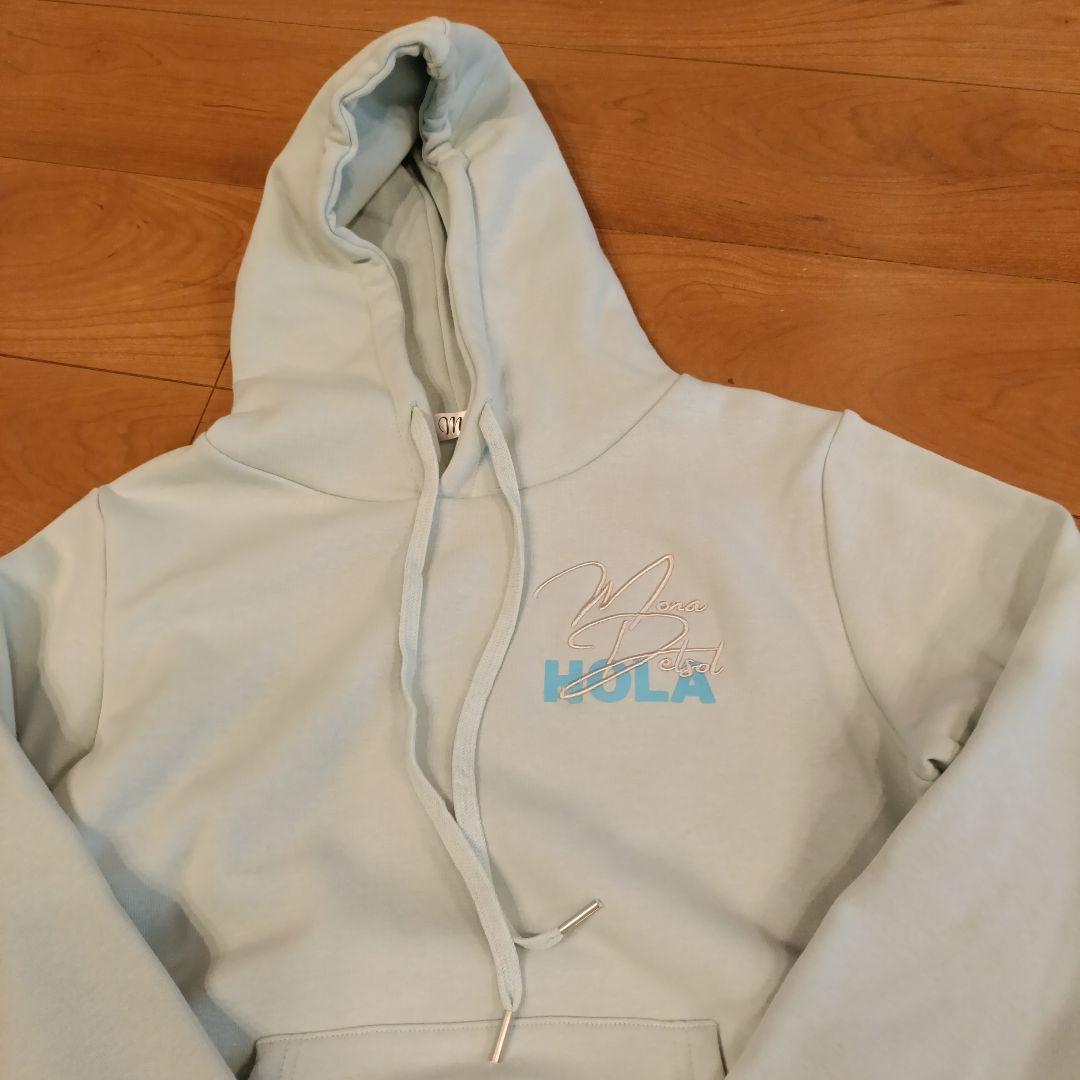 HOLA フード付きライトブルートレーナー＆スカートセット