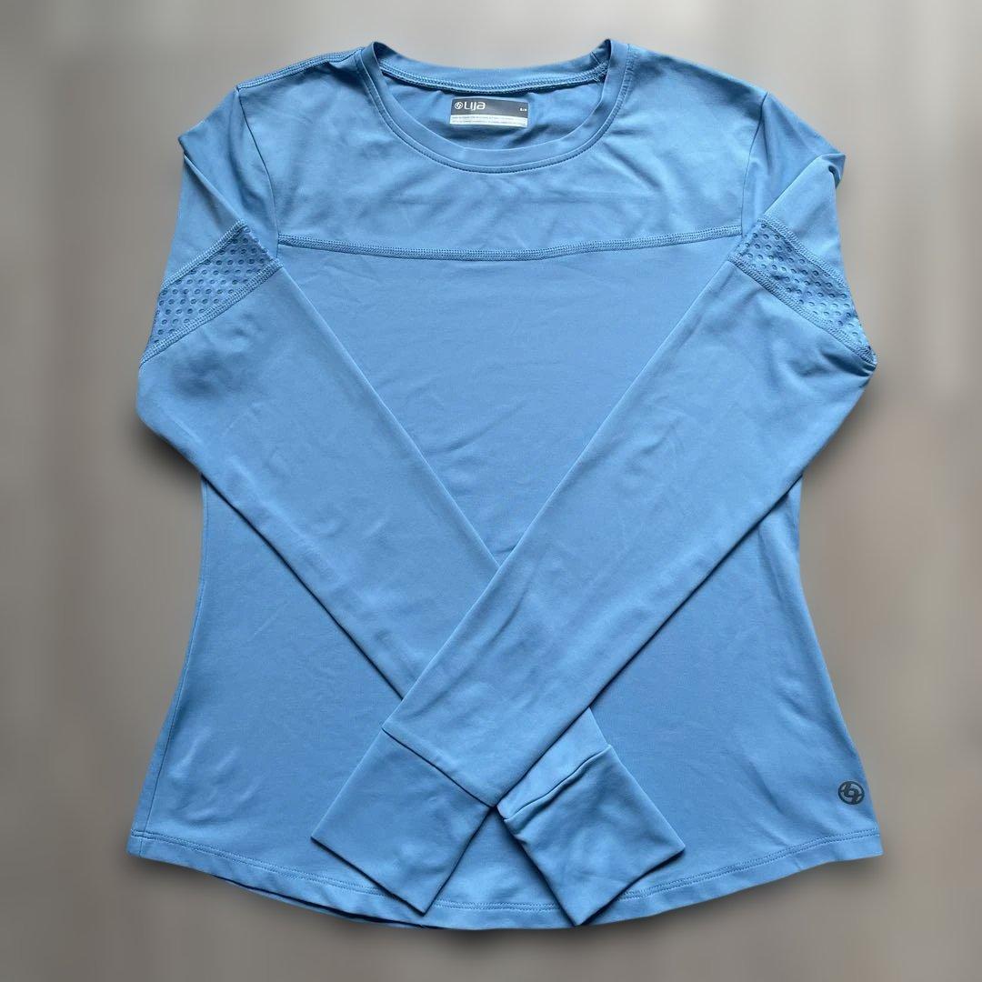 【美品】LIJA リジャ テニスウェア 長袖カットソー S/P ブルー