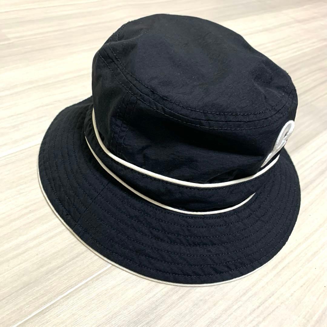 【美品】muta MARINE バケットハット ブラック 刺繍ロゴ 57〜59