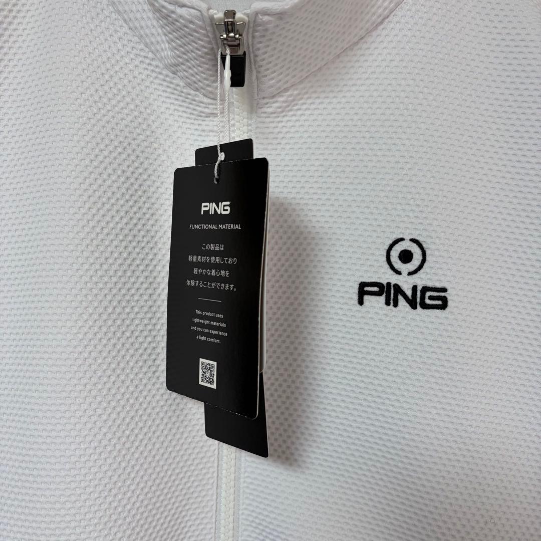 新品 PING ゴルフ ハニカムメッシュ ブルゾン ホワイト Lサイズ