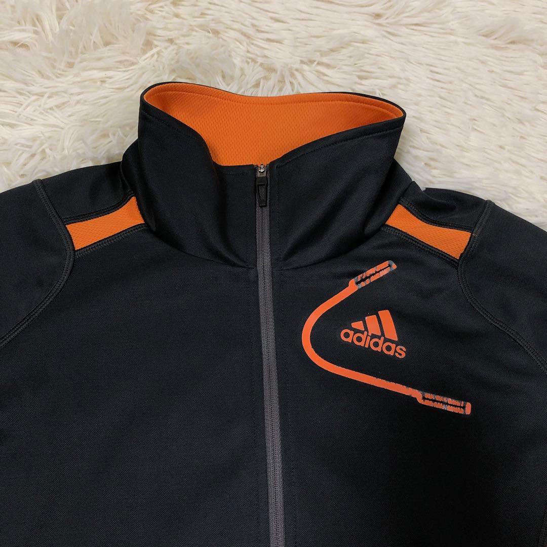 希少　レトロ　adidas アディダス　ブラック/オレンジ ジャージジャケット