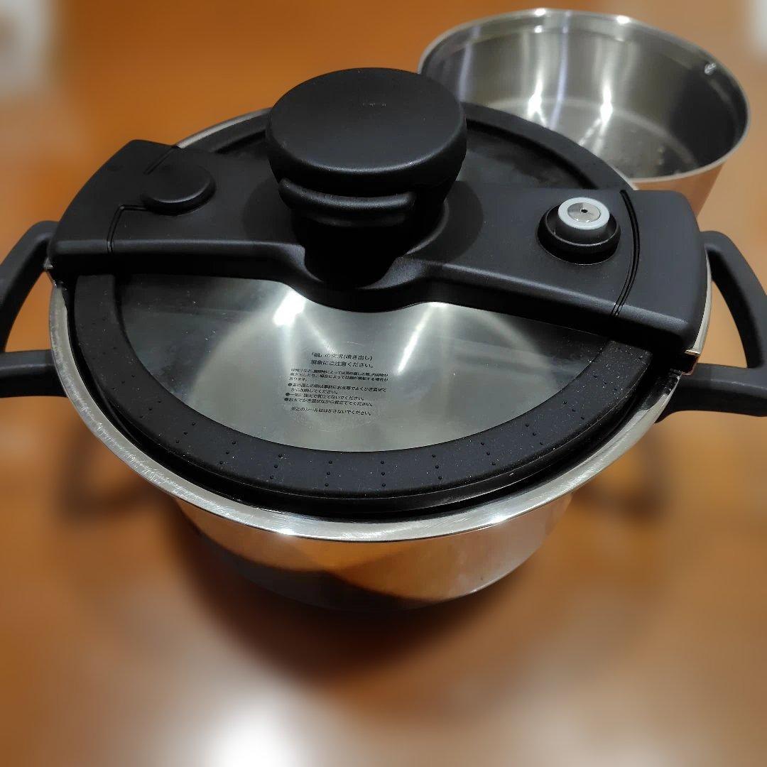 未使用　マイヤー　3L MEYER 圧力鍋 両手鍋　美品　蒸し器付
