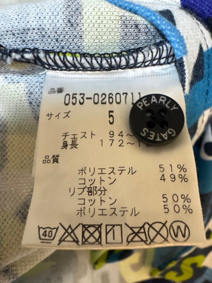 PEARLY GATES 総柄ポロシャツ サイズ5 日本製 メンズL