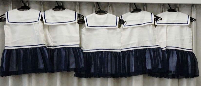 バレエ衣裳　水兵さん　 全11着　白/ネイビー　女子10・男子1　　付属品有