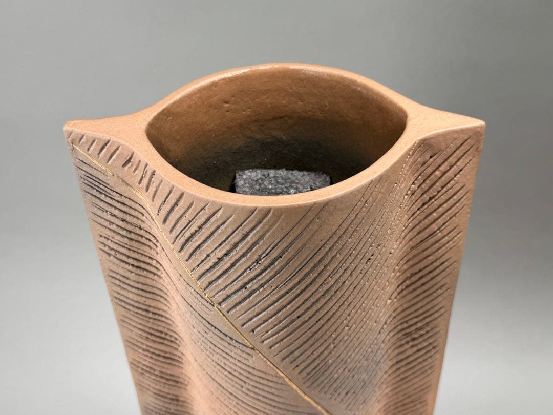 池坊　いけばな　古流　龍生派　小林正明　陶花器　華道具　花瓶　高さ55.5cm
