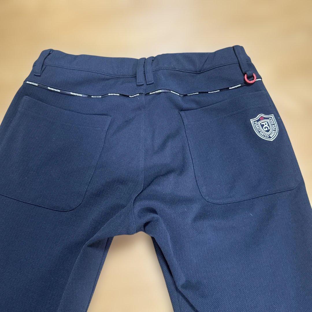 【美品】PGロゴ付きダークネイビーゴルフパンツ