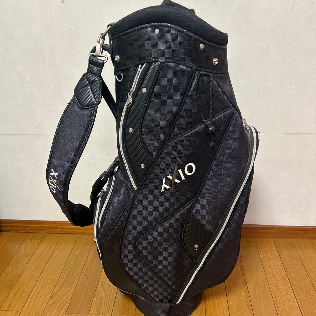 XXIO チェック柄 キャディバッグ 黒　ゼクシオ