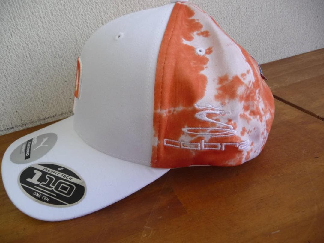 USプーマ コブラ P110 CAP 白/橙 全米プロ仕様 特注刺繍
