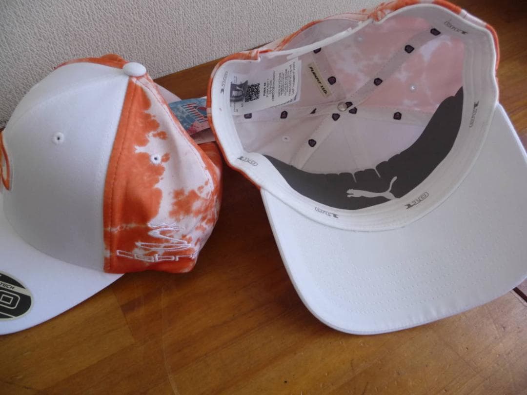 USプーマ コブラ P110 CAP 白/橙 全米プロ仕様 特注刺繍