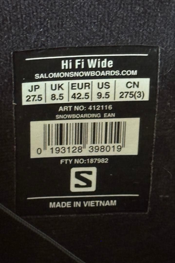 SALOMON HI-FI WIDE メンズ27.5 スノーボードブーツ