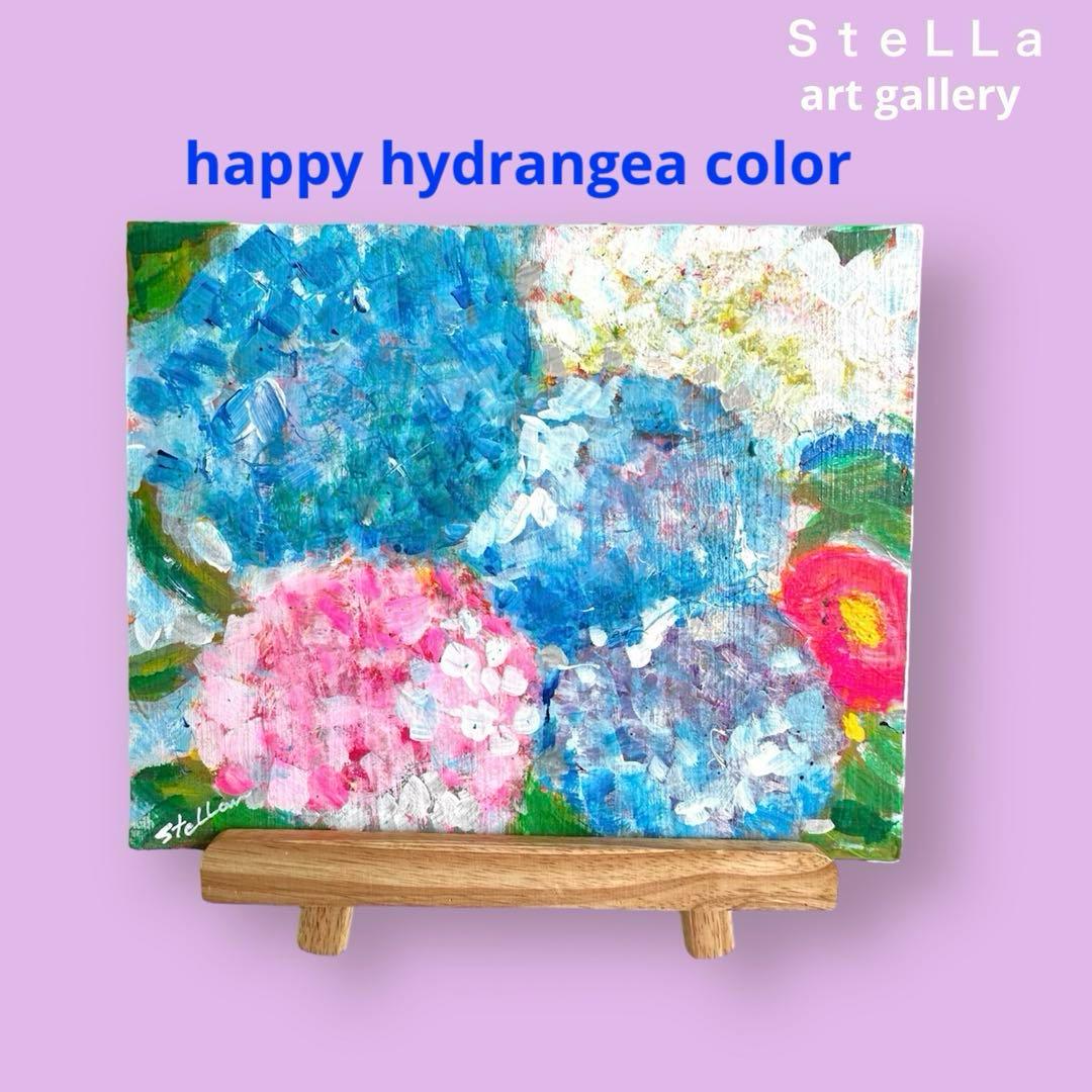 原画　現代アート　お洒落　花　花の絵　店舗インテリア　フラワーアート　青　壁掛け