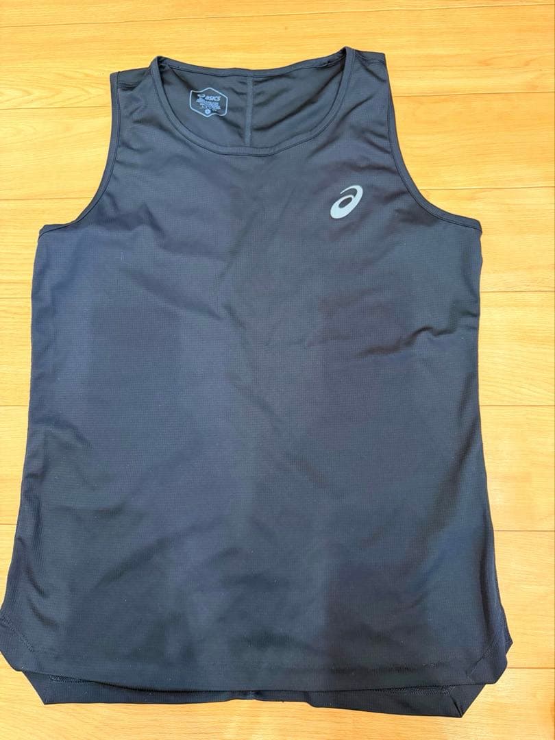 asics アシックス ランニングシャツ 黒