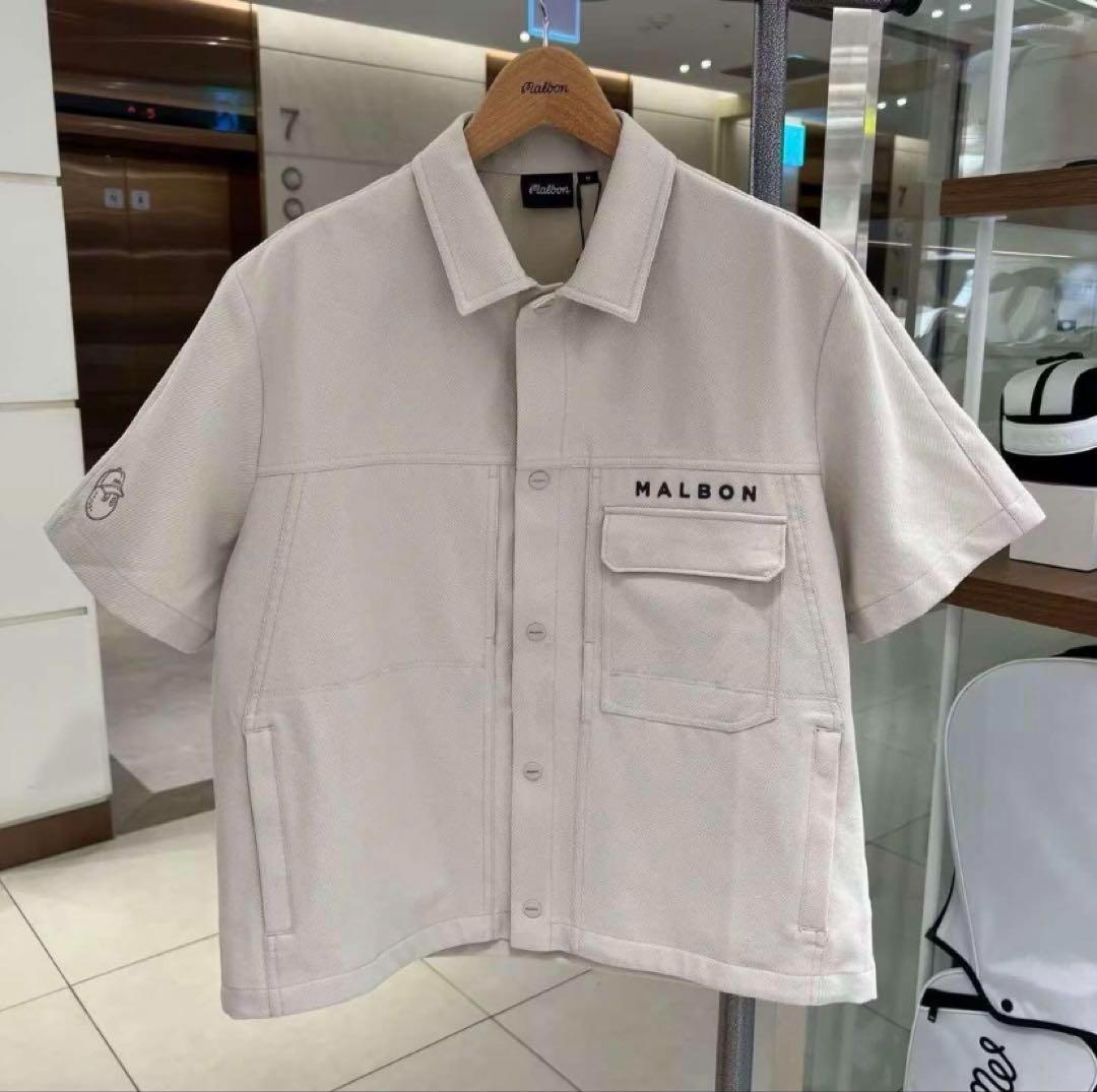 まっくんページ⛳Malbon 半袖シャツ×ショートパンツ ベージュコーデ