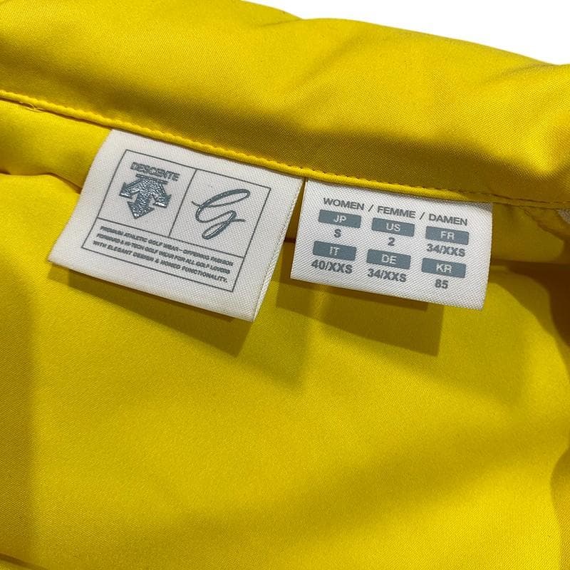 DESCENTE デサント ゴルフ フルジップ ダウン ジャケット S イエロー