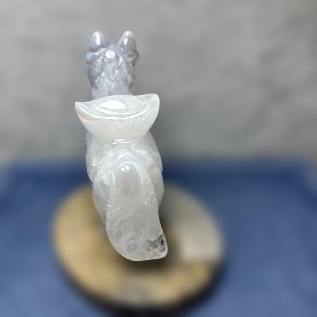 最高品質瑪瑙　馬の置き物　台付き　12-1