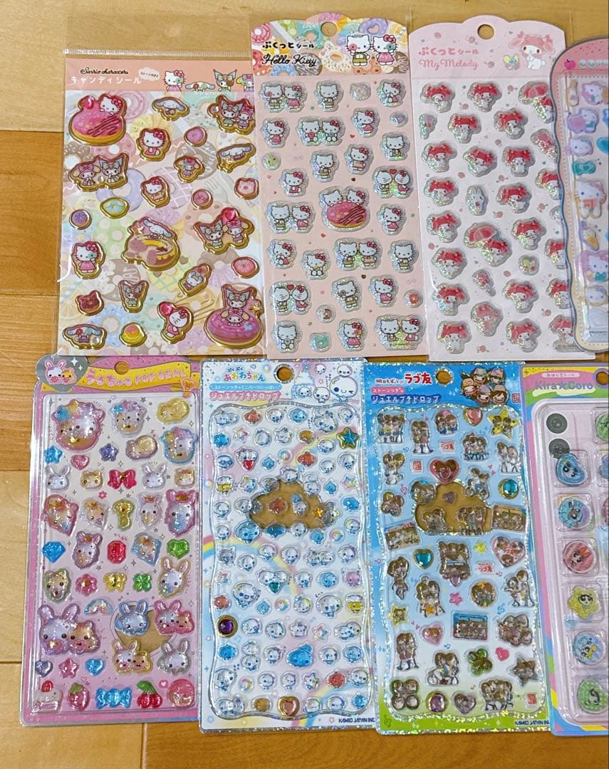 人気シール13枚セット販売　うるちゅるジュエルプチドロップおはじきタイルシール