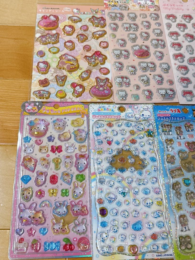 人気シール13枚セット販売　うるちゅるジュエルプチドロップおはじきタイルシール