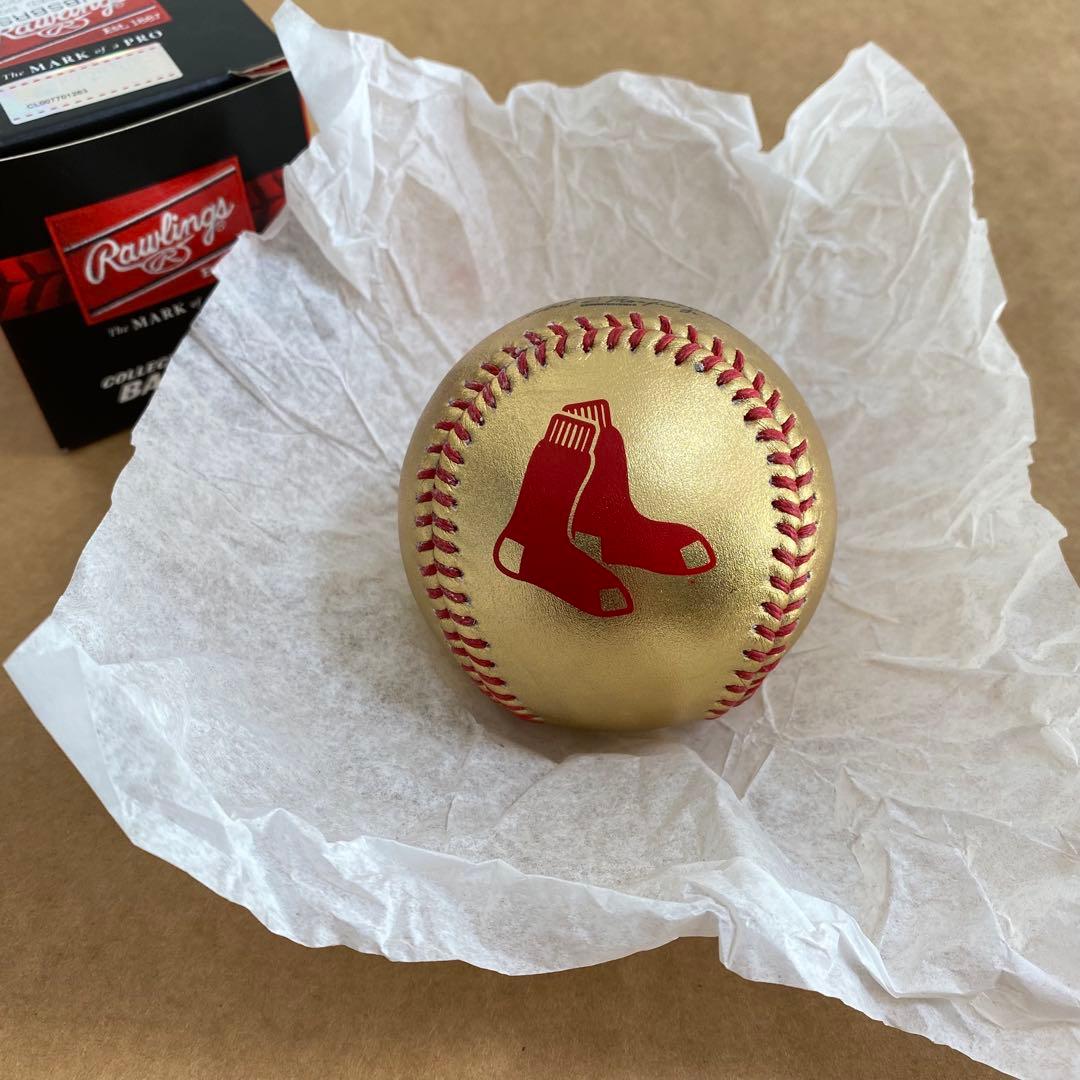 ボストン・レッドソックス ゴールドレザー野球ボール　Rawlingsローリングス